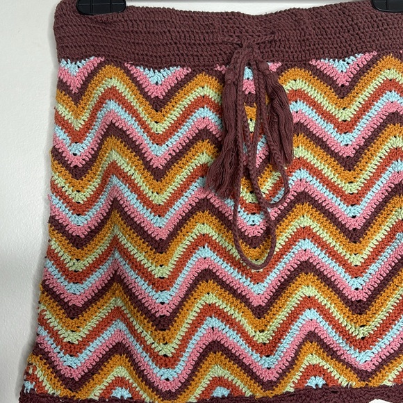 Forever 21 | Crochet Knit Mini Skirt | Popular Hard To Find Skirt Hippie Boho S - Picture 1 of 9